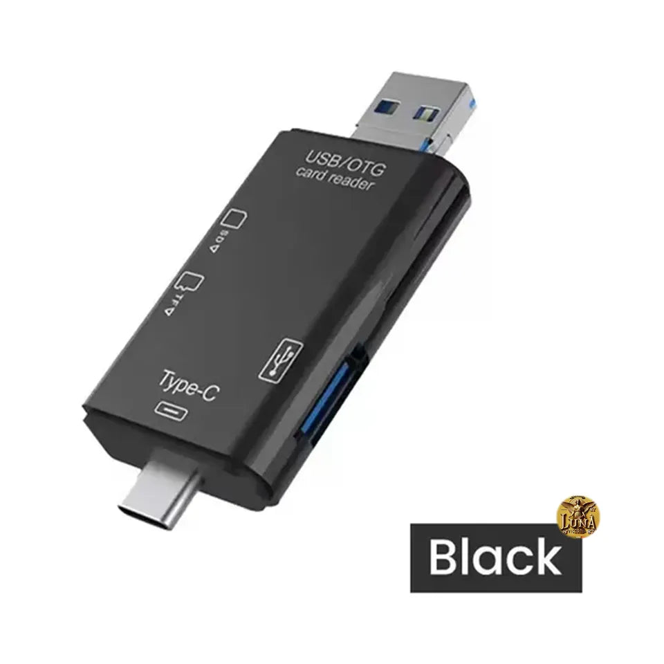 6 en 1 📲 Lector De Memorias Sd Micro Sd Usb C Otg 2.0 Para Celular Pc Negro