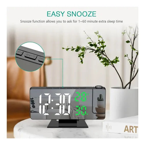 ⏰Reloj LED Despertador con Proyección Digital 180° Compacto