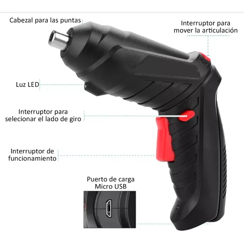 Destornillador Inalambrico Electrico 47 En 1 Recargable