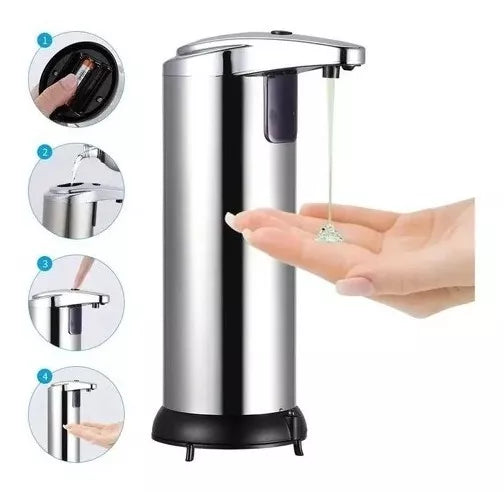 Dispensador de Jabón Manos Libres de 250ml Acero Inoxidable