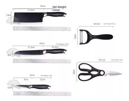 Kit Set Cuchillos x 6 piezas profesionales acero inoxidable