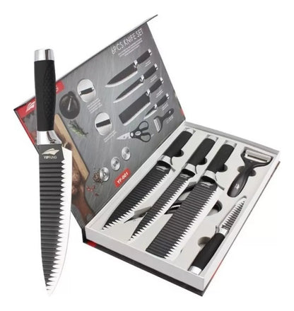 Kit Set Cuchillos x 6 piezas profesionales acero inoxidable