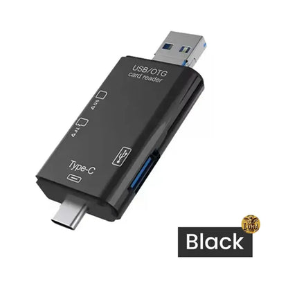 6 en 1 📲 Lector De Memorias Sd Micro Sd Usb C Otg 2.0 Para Celular Pc Negro