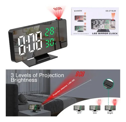 ⏰Reloj LED Despertador con Proyección Digital 180° Compacto
