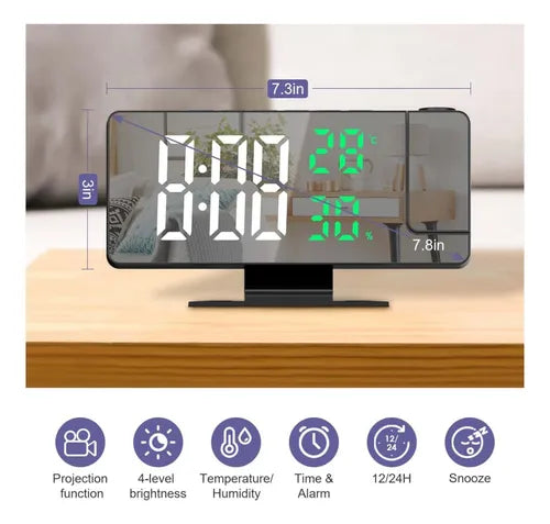 ⏰Reloj LED Despertador con Proyección Digital 180° Compacto