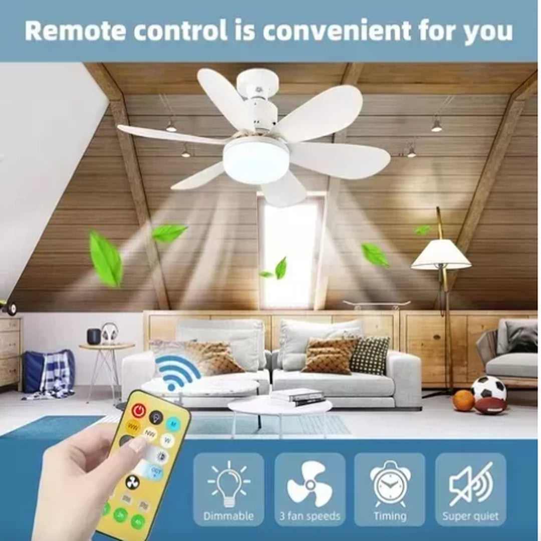 Ventilador de Techo 2 En 1 Con Luz Led Y Control Remoto (42 cm)