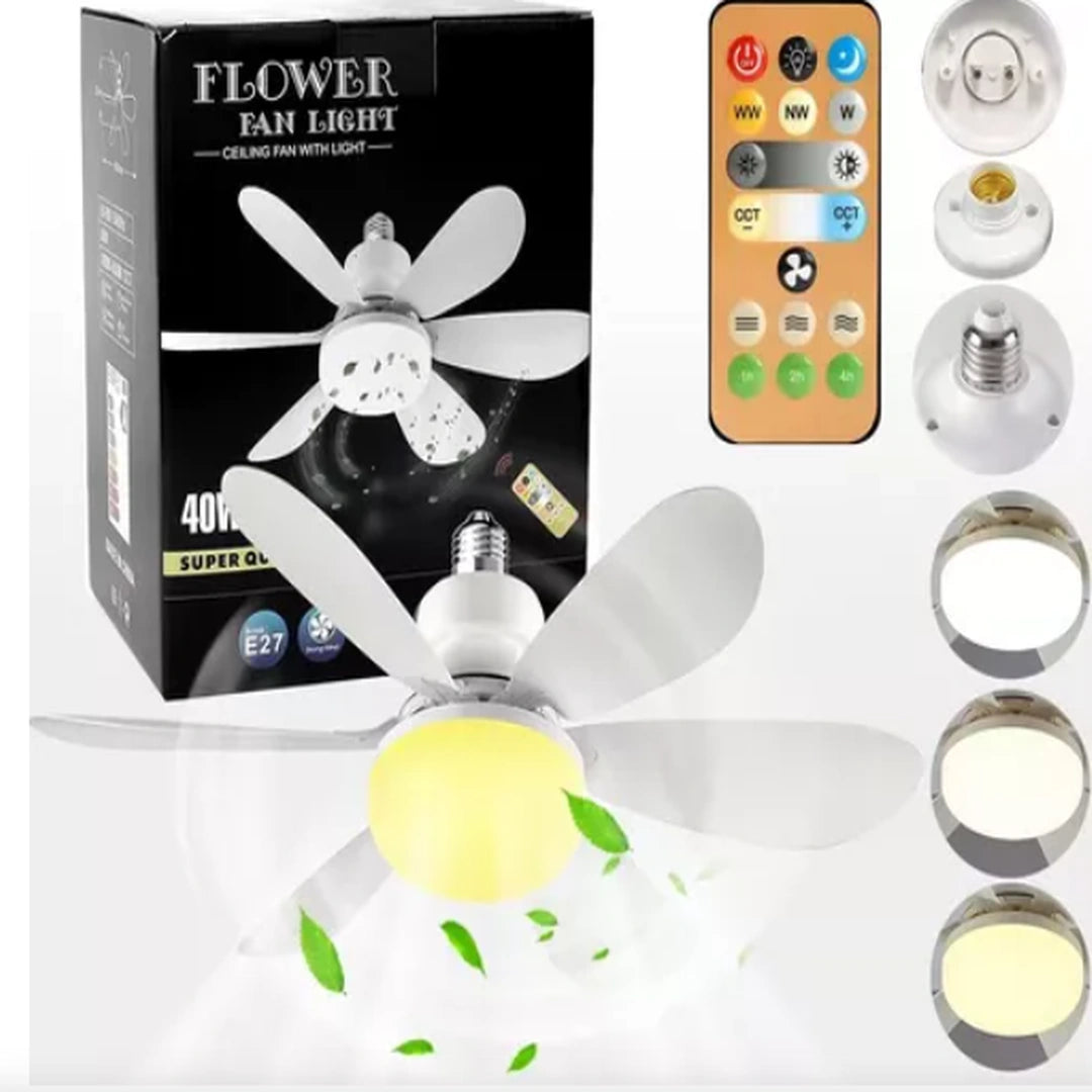 Ventilador de Techo 2 En 1 Con Luz Led Y Control Remoto (42 cm)